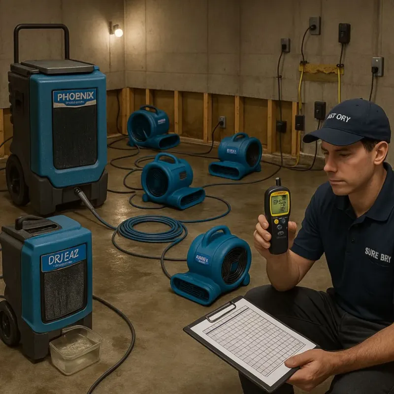 Structural Drying and Dehumidification process in Gordonsville, TN